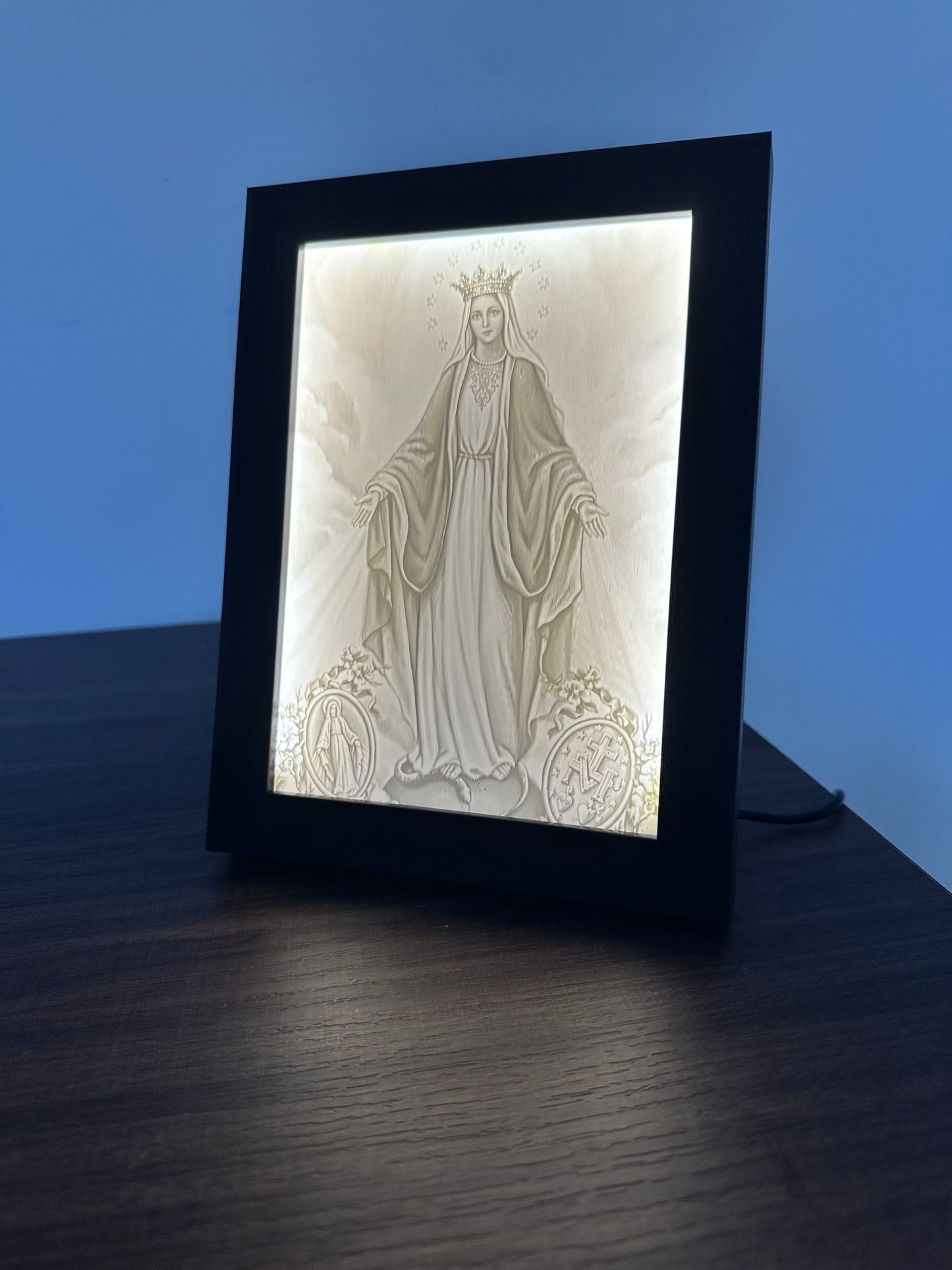 Virgin Mary GlowFrame Special Edition — glowing religious keepsake