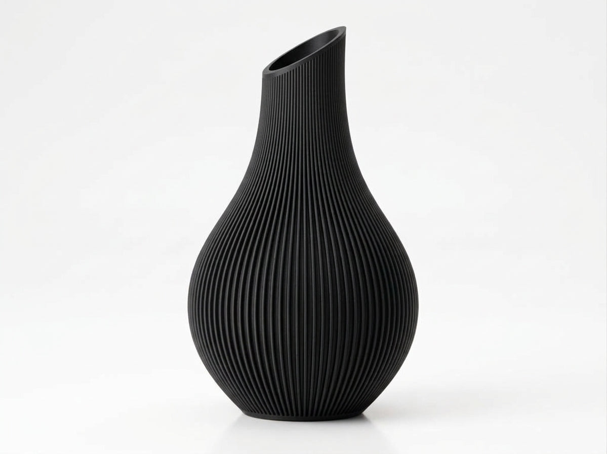 Terra Drop vase, Black