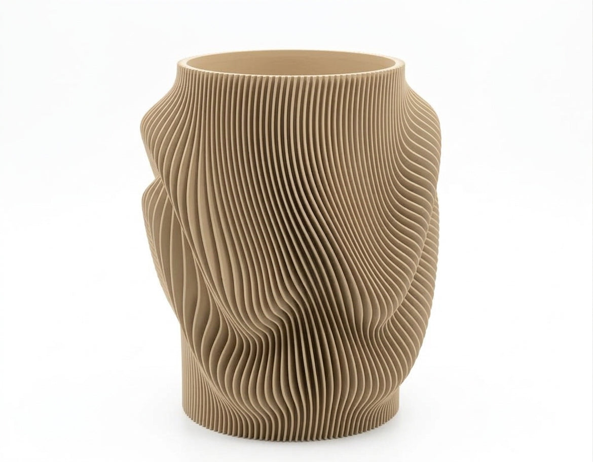 Terra Fold vase, Beige