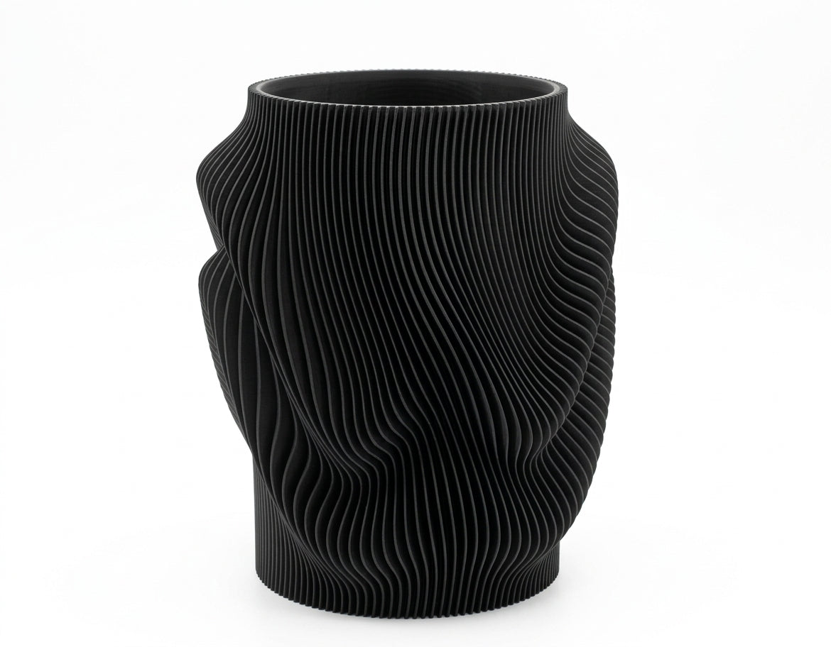 Terra Fold vase, Black
